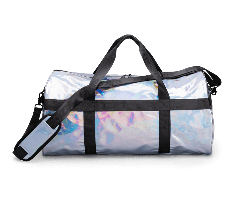 iridescent duffle bag