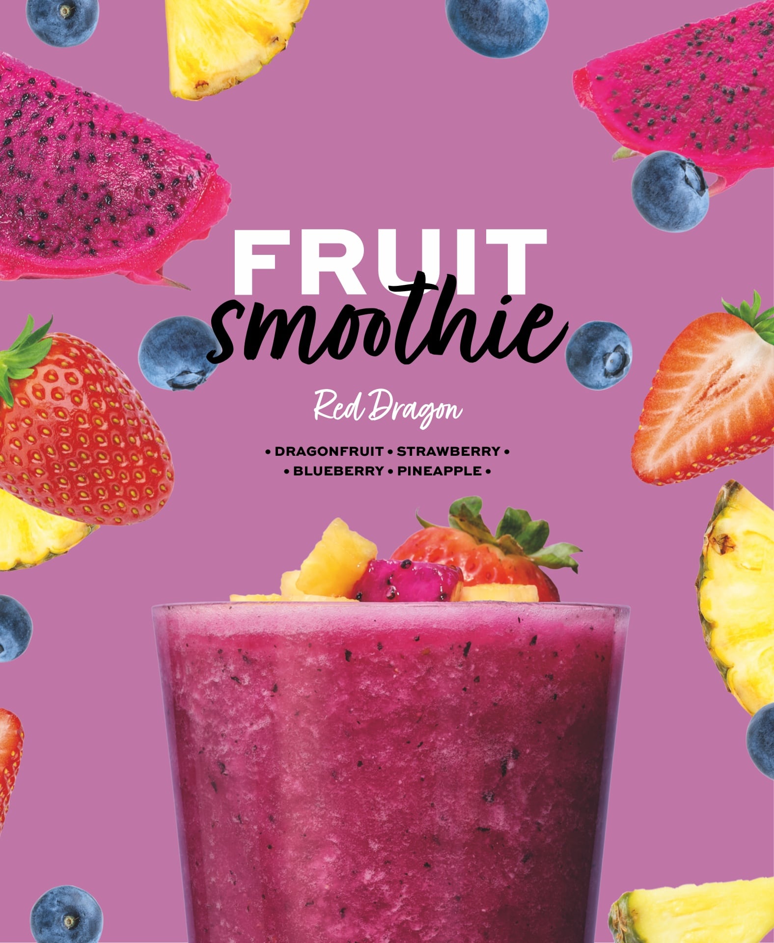 4 x Fruit Smoothie - Red Dragon 120 g - Frozen Food | Prozis