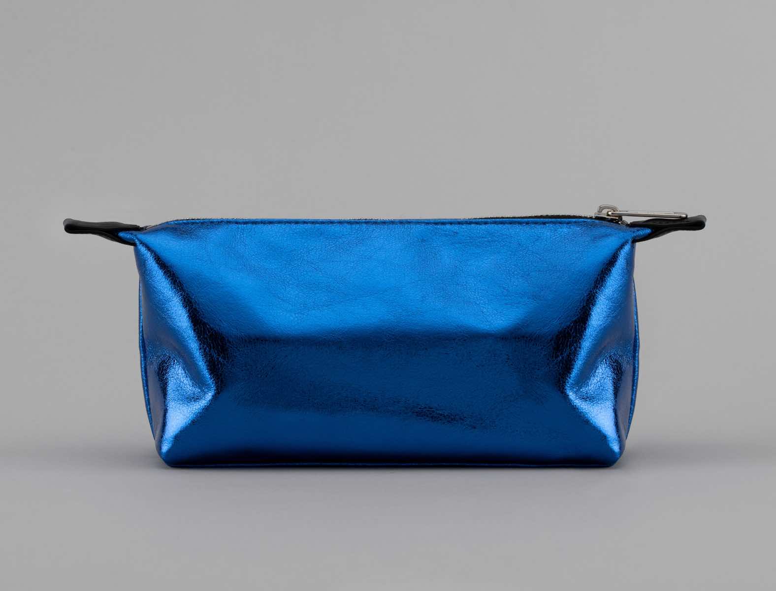 metallic blue bag