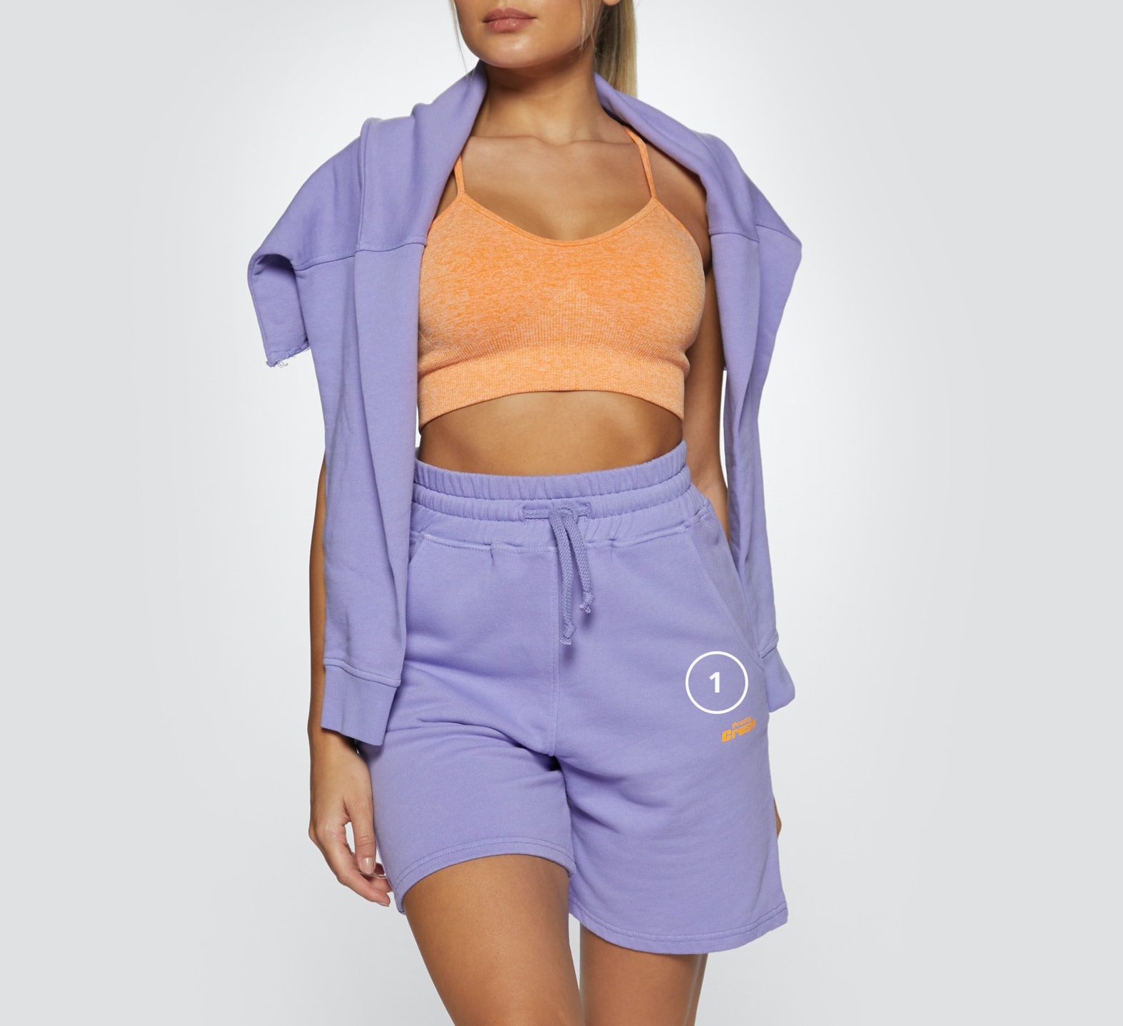 purple jogger shorts