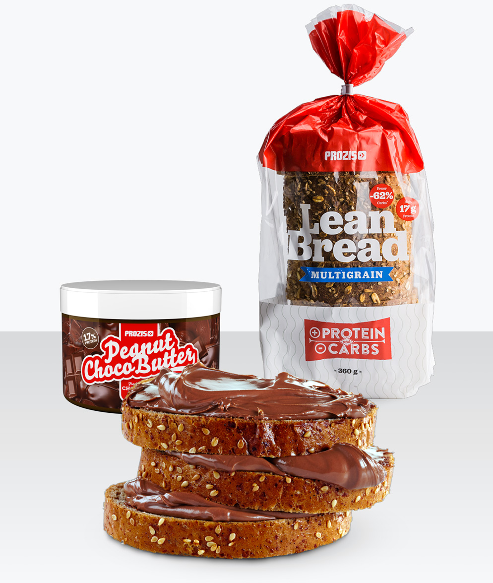 Prozis Peanut Choco Butter with Prozis Lean Bread Prozis Peanut Choco Butter