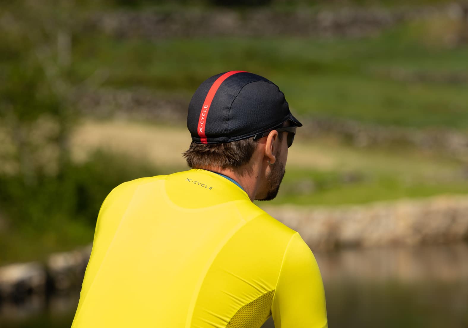 yellow cycling cap