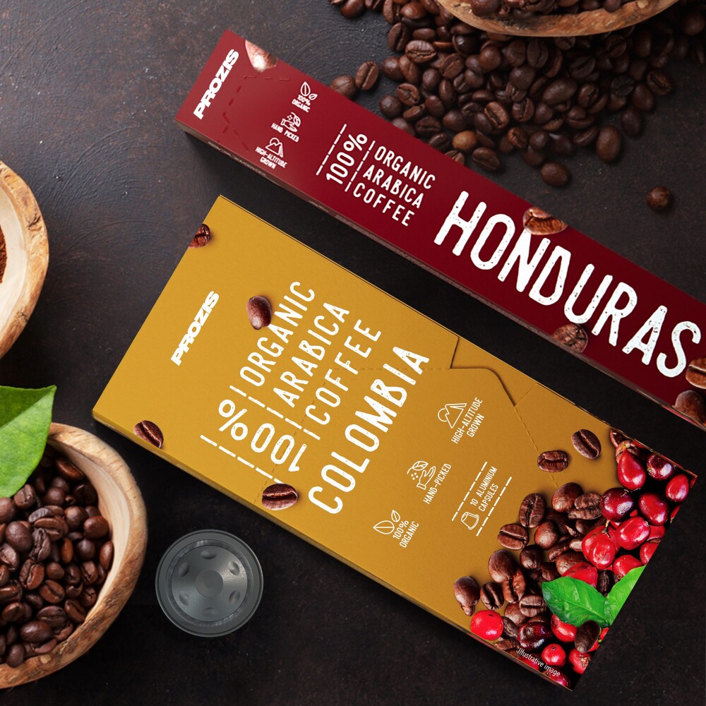 100% Bio-Arabica-Kaffee Kolumbien + Honduras, Packung à 20 Kapseln