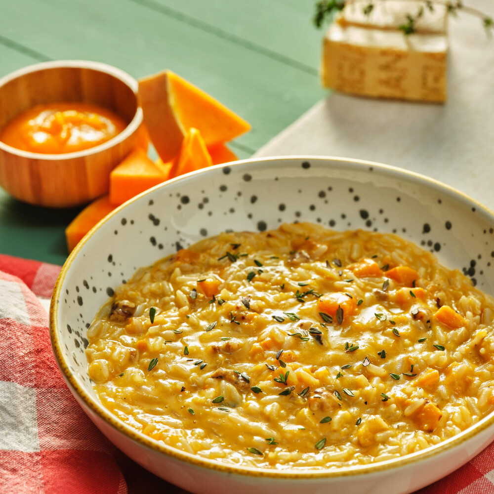 Risotto de Abóbora Assada com Nozes