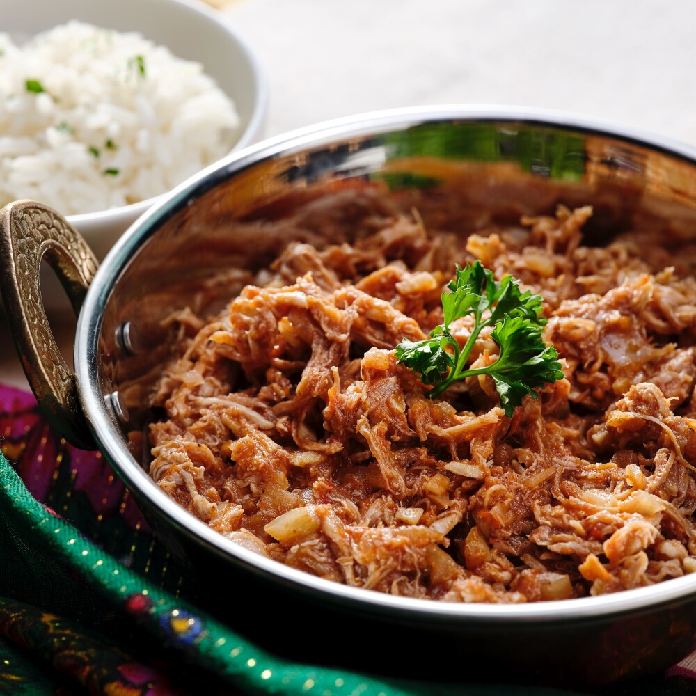 Vindaloo di maiale con riso