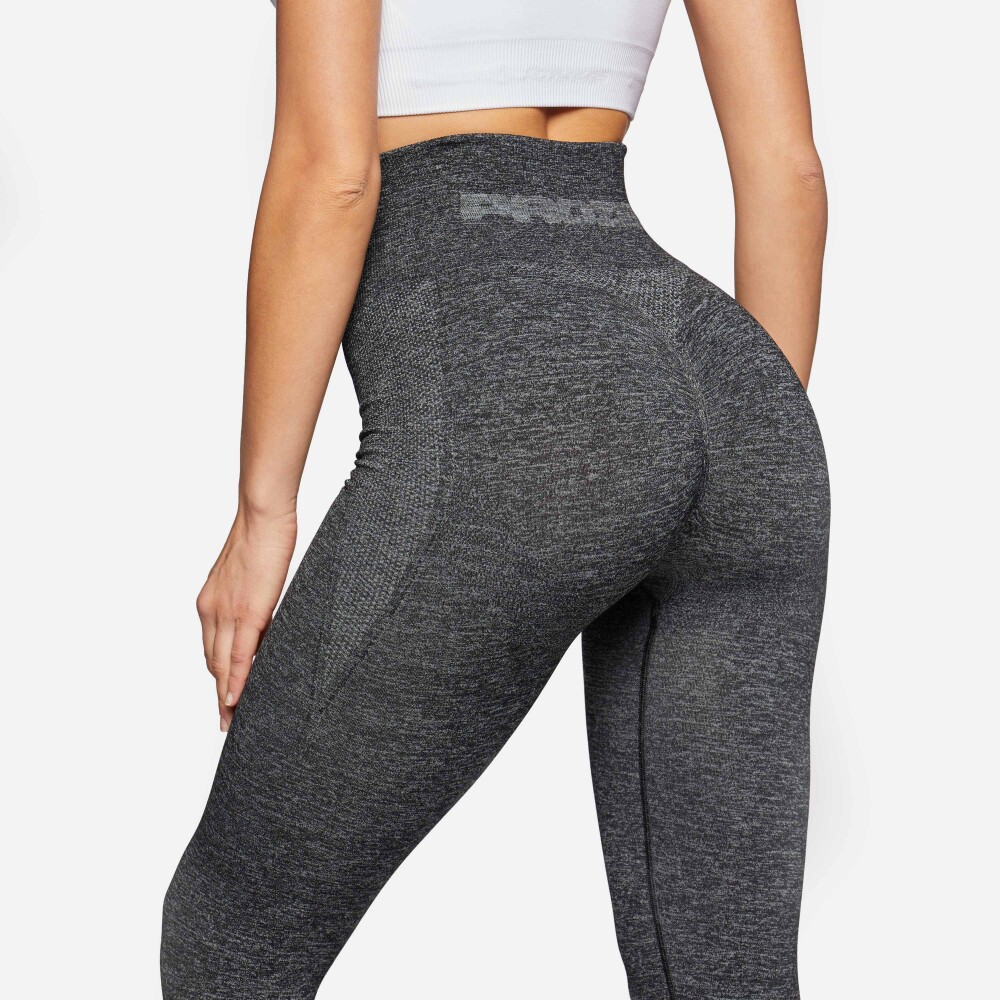 Falcon High Waist Leggings Dark Green Melange Clothing Prozis