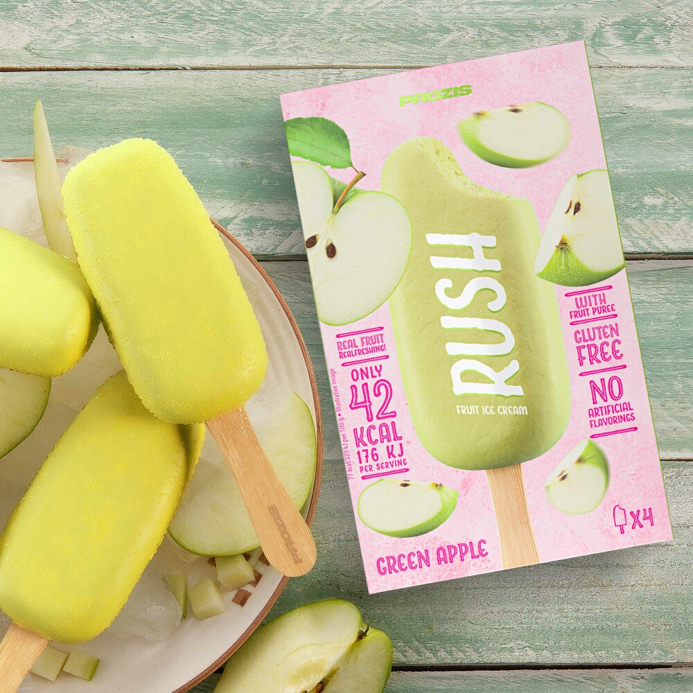 4 x Rush - Grüner-Apfel-Eiscreme