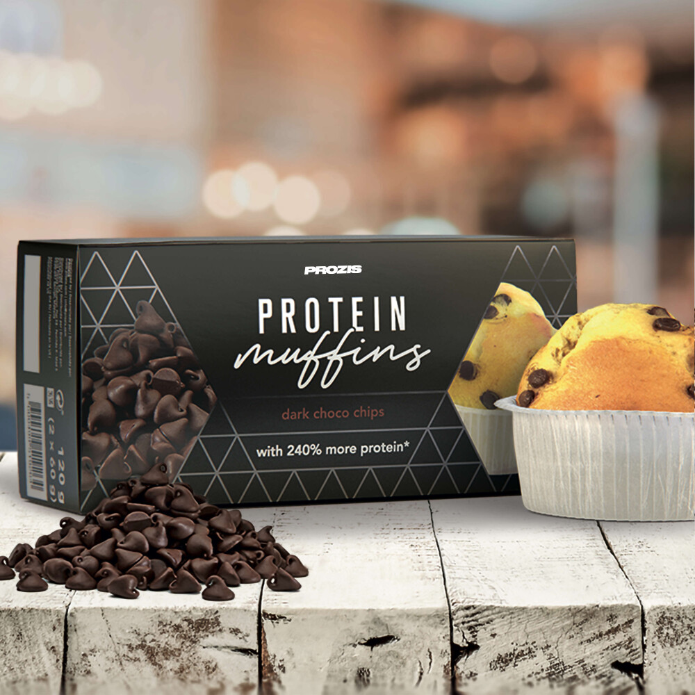 2 x Protein Muffins - Dunkle Schokoladenchips 60 g