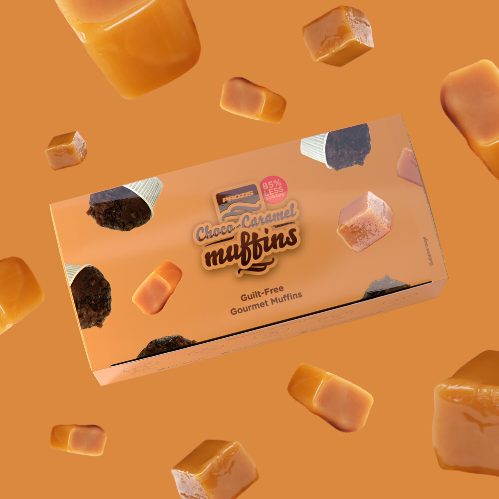 2 x Cocoa-Caramel Muffins - Zuckerarme Muffins 60 g