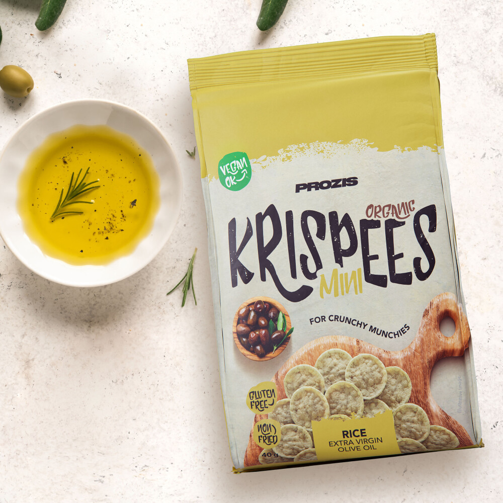 Organic Mini Krispees - Riz avec de l'Huile d'Olive Vierge Extra 40 g