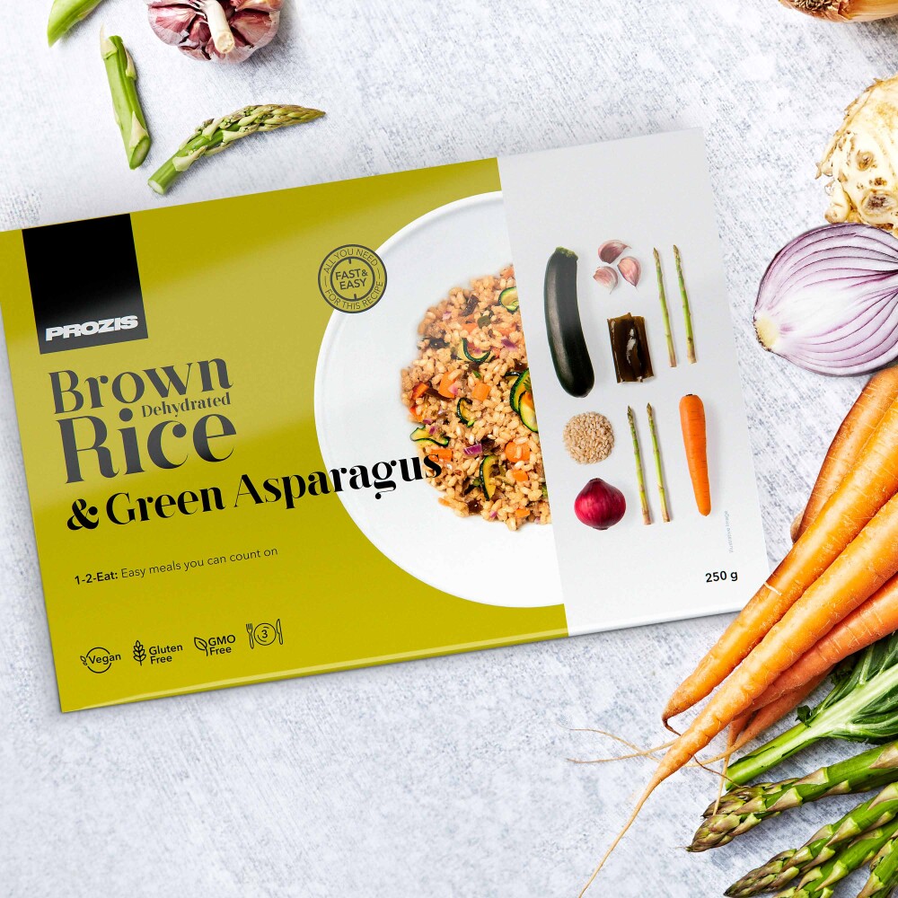 Dehydrated Brown Rice - Asparago Verde 250 g - 3 porzioni