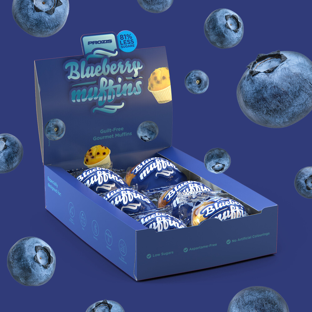 6 x Zuckerarme Heidelbeer-Muffins 60 g