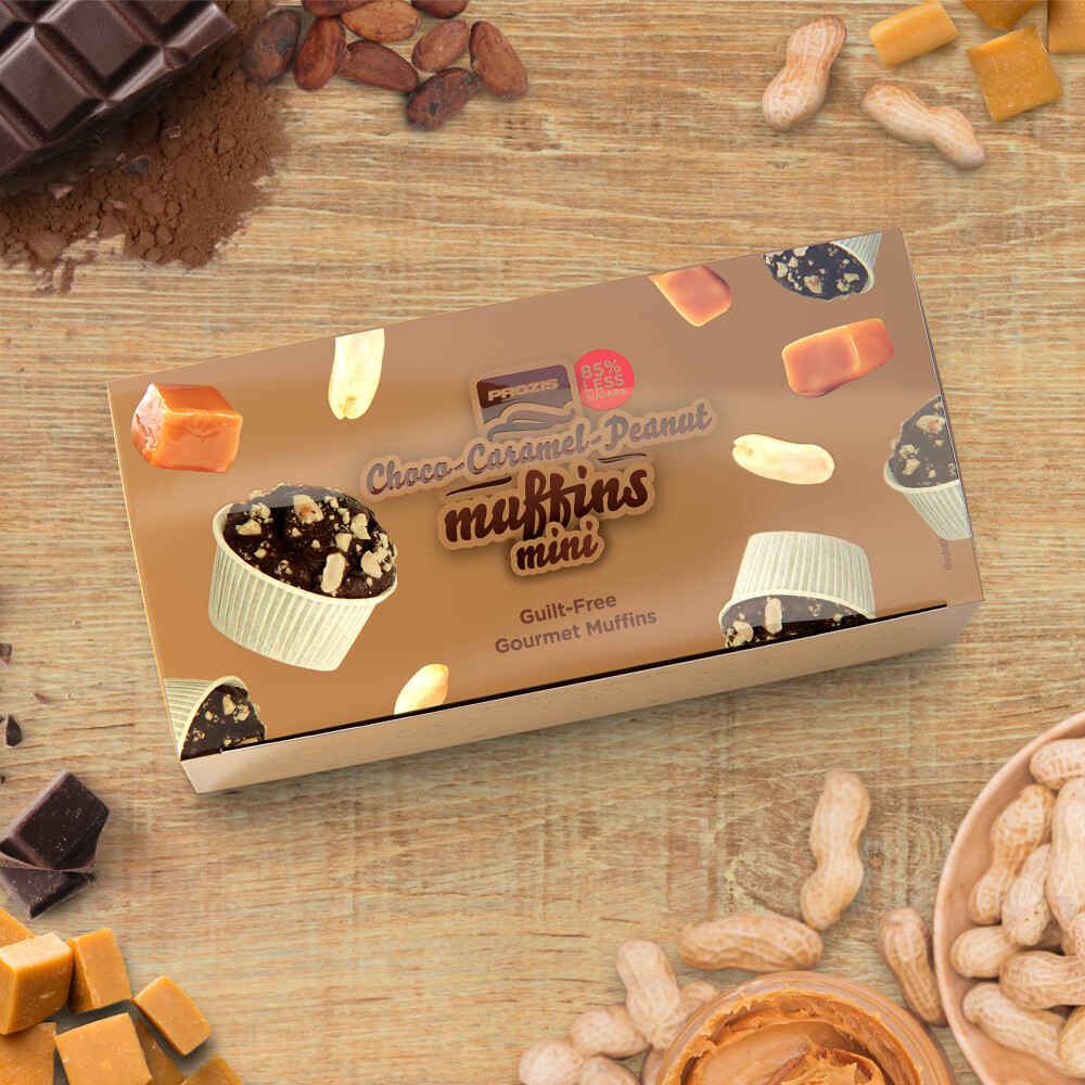 2 x Low Sugar Cocoa-Caramel-Peanut Mini Muffins 30 g