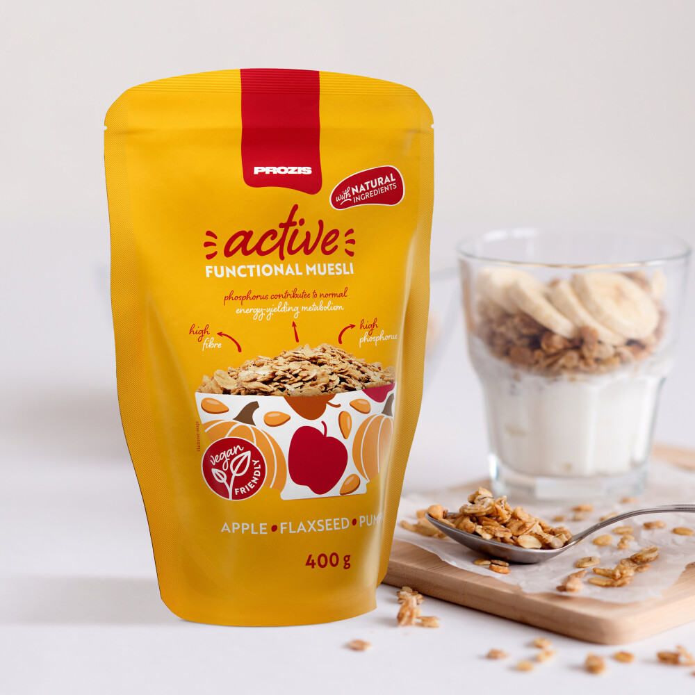 Active Functional Muesli 400 g Apfel - Leinsamen - Kürbis