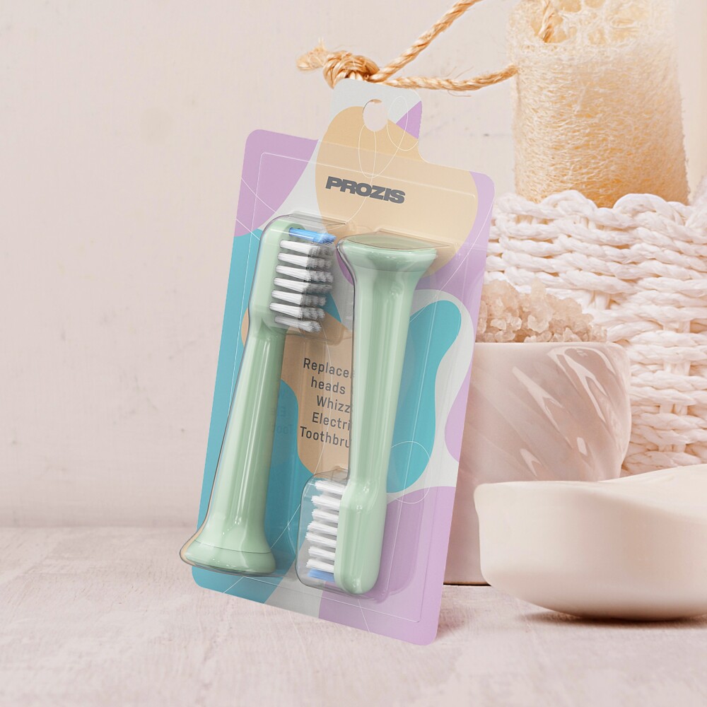 2 x Replacement Head for Whizzy Electric Toothbrush - Green