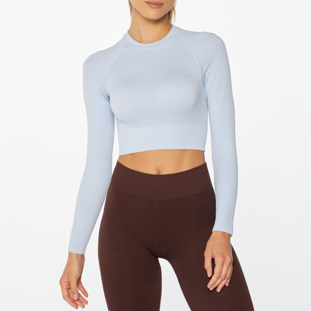 X-Skin Texture Langarm-Crop Top