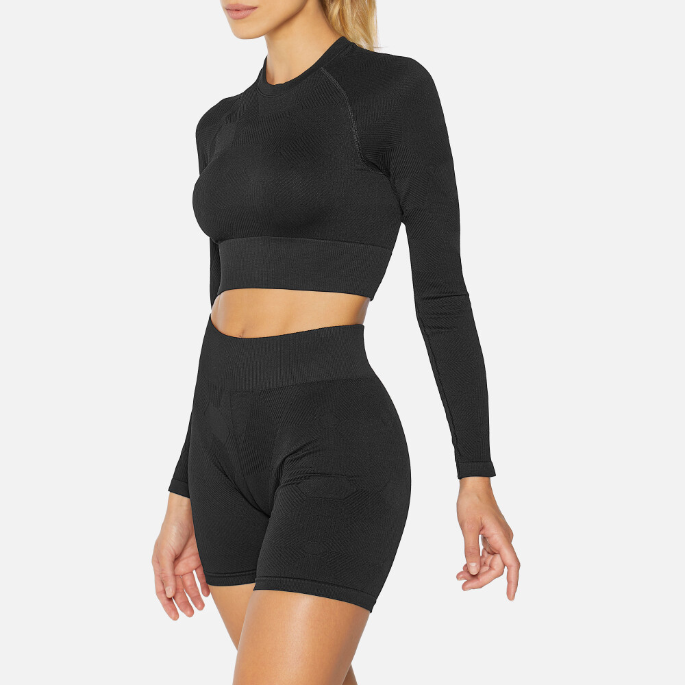 X-Skin Abstract LS Crop Top