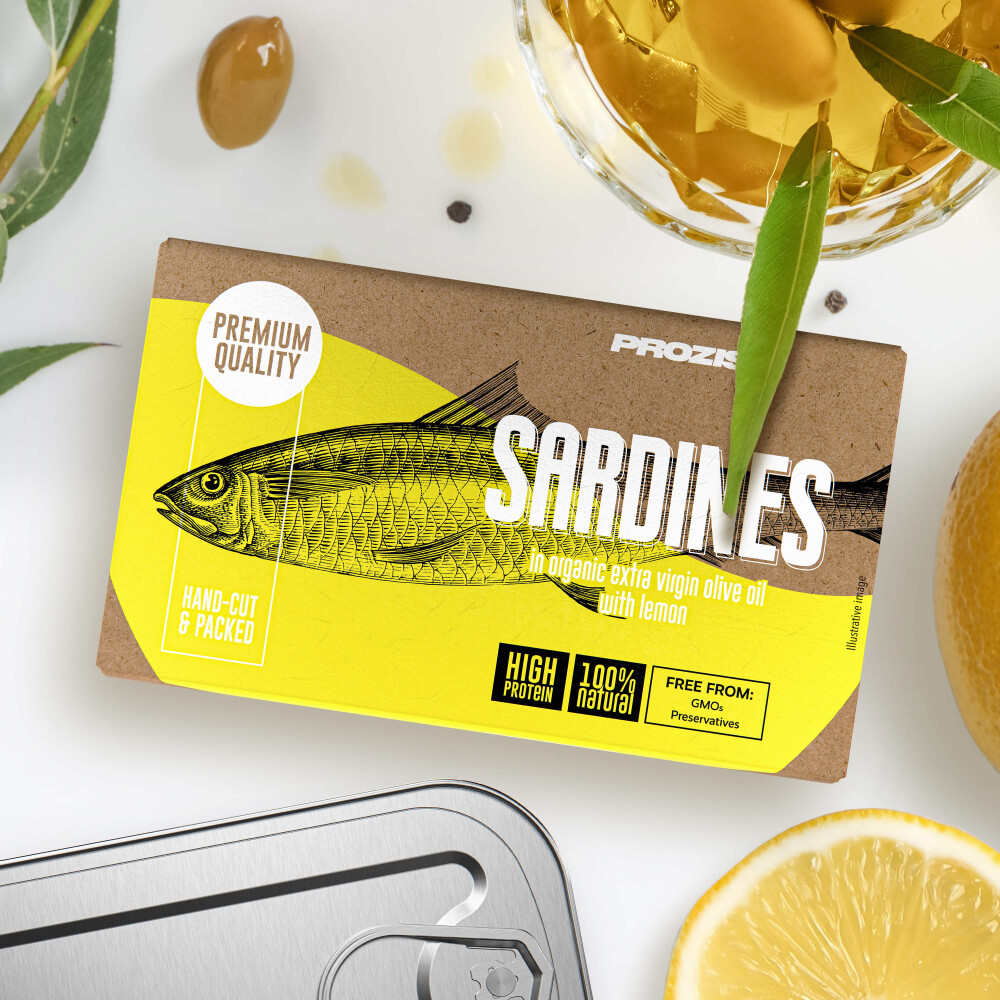 Sardines - In Organic Extra Virgin Olive Oil with Lemon 4 oz