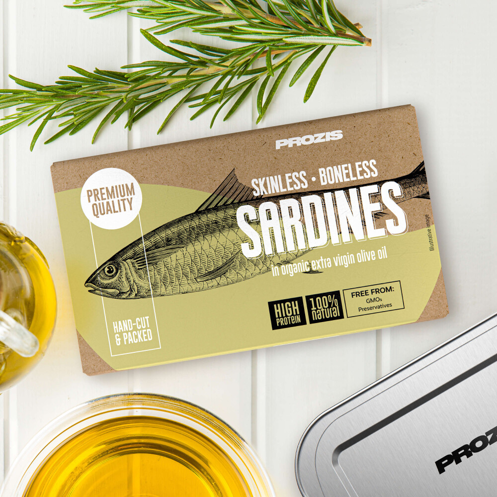 Sardines Sans Peau et Sans Arêtes - À l'Huile d'Olive Vierge Extra Bio 120 g