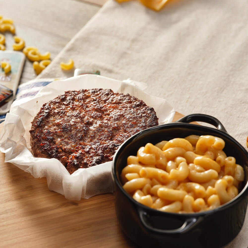 Gegrillter Rinderburger mit Mac&Cheese