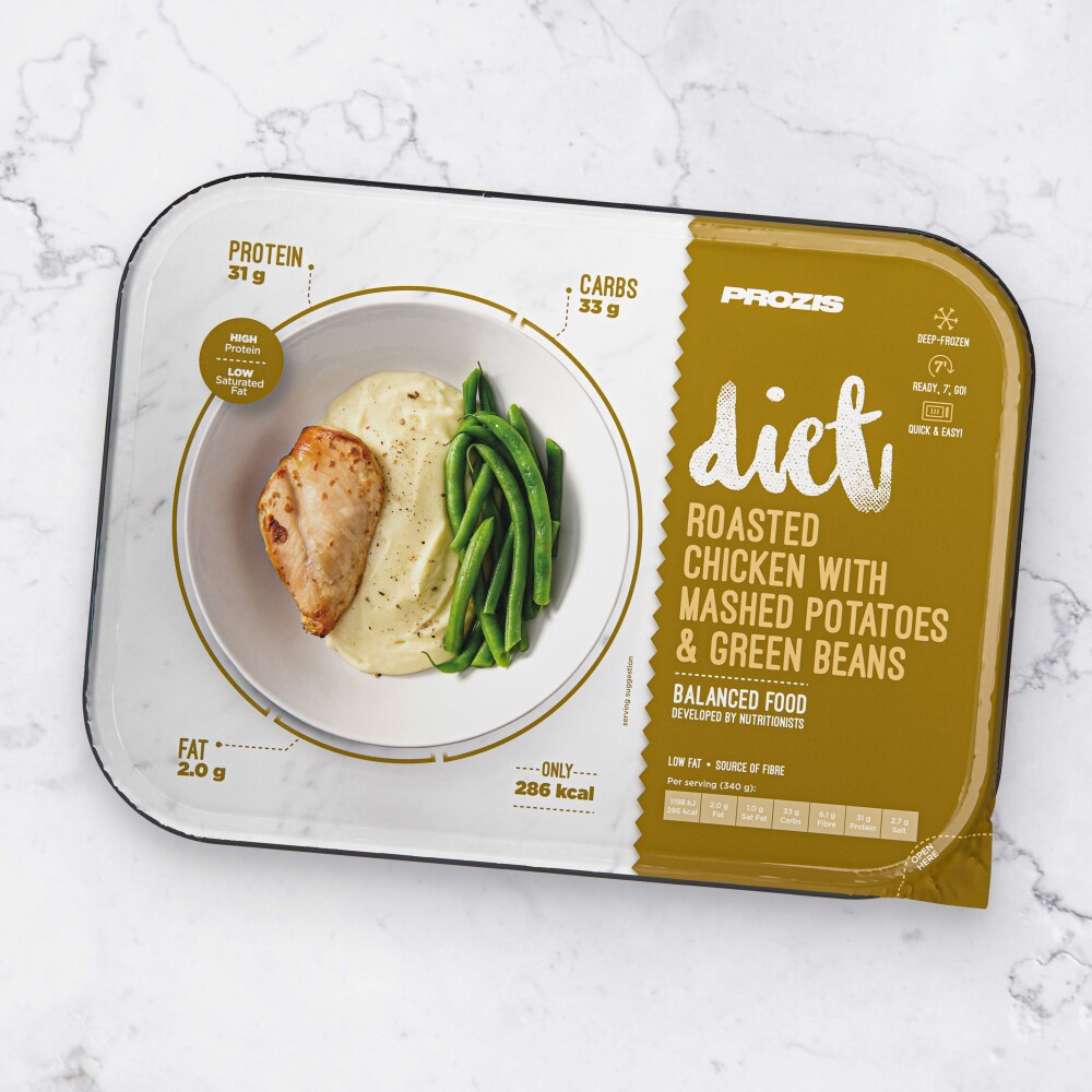 Pollo arrosto con purè di patate e fagiolini Diet