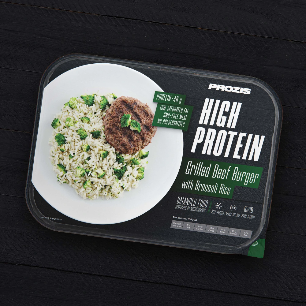 Hamburguesa con arroz al brócoli High Protein