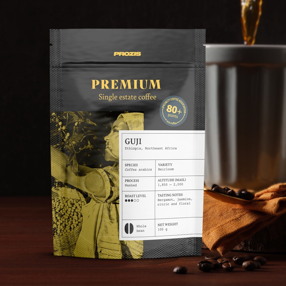 Premium Whole Bean Coffee - Guji, Ethiopia 100 g