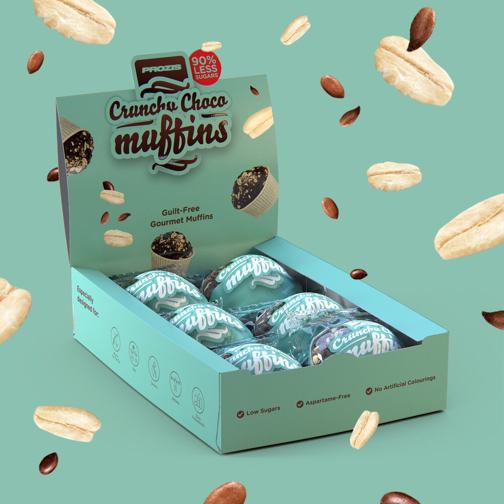 6 x Low Sugar Cocoa Crunchy Muffins 60 g