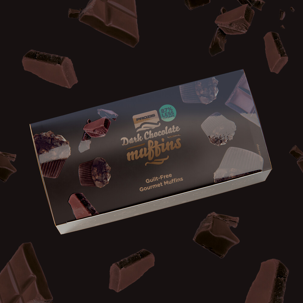 2 x Muffins de Cacau com Pepitas de Chocolate com Baixo Teor de Açúcares 60 g