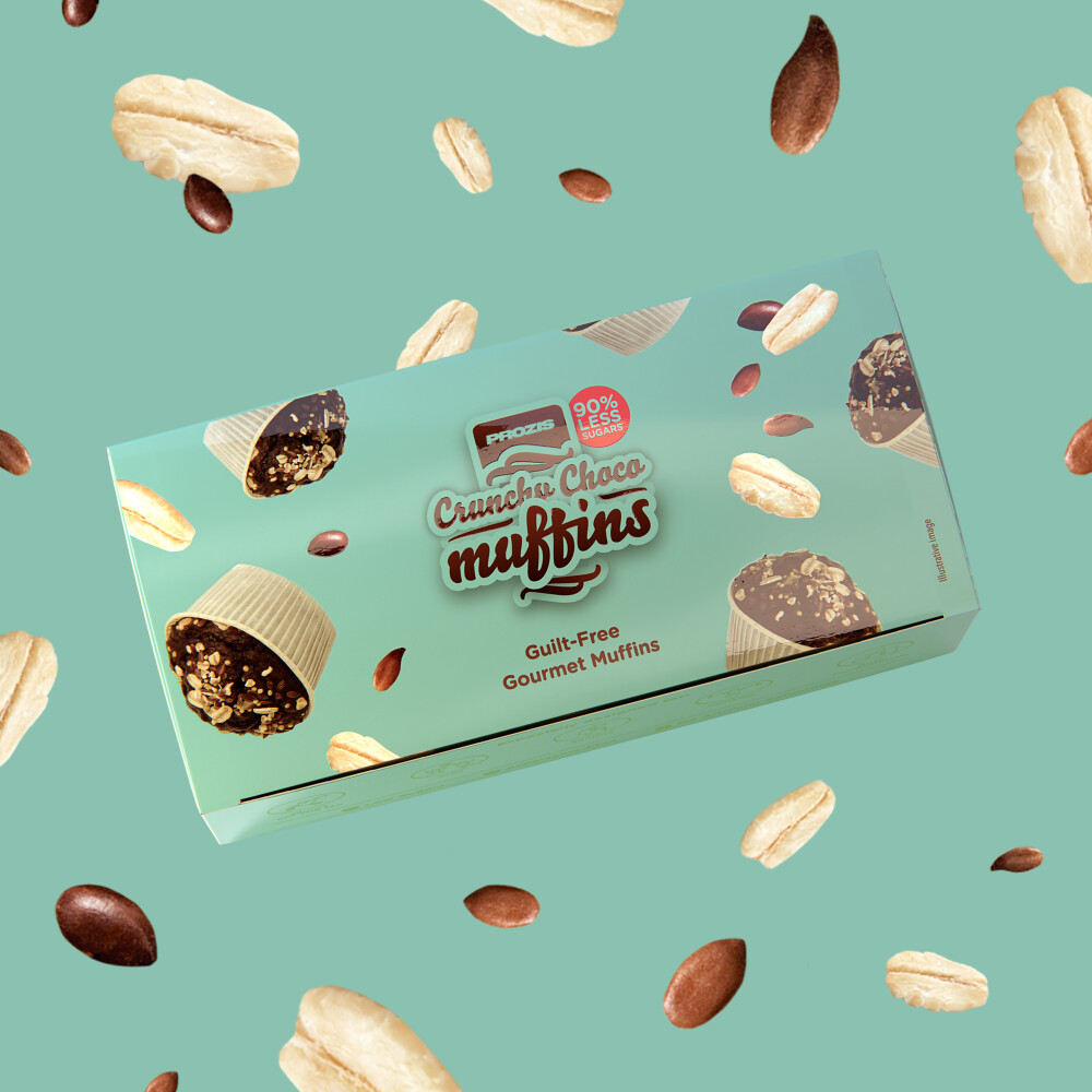 2 x Knusprige Muffins mit wenig Zucker und Kakao 60 g