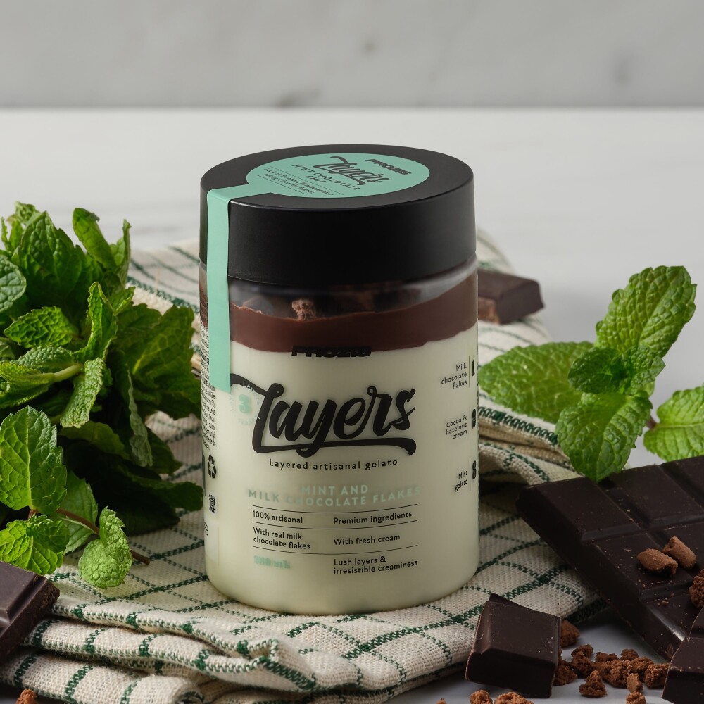 Layers Gelato - Flocos de Chocolate e Menta 250 mL