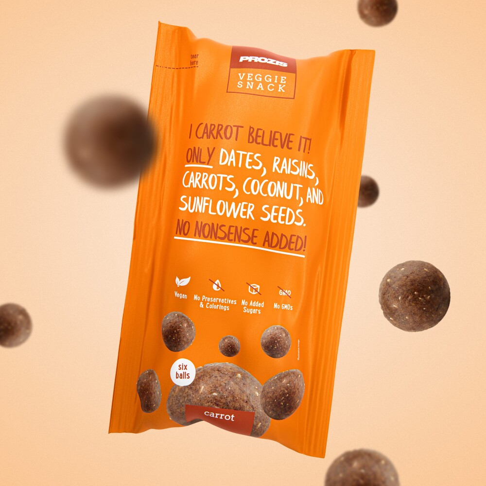 6 x Raw Veggie Snack Balls - Carrot