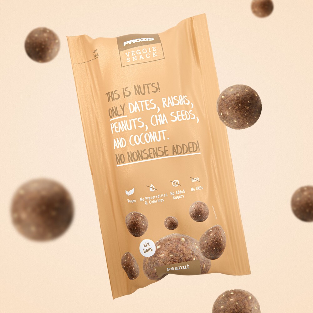 6 x Raw Veggie Snack Balls - Cacahuète