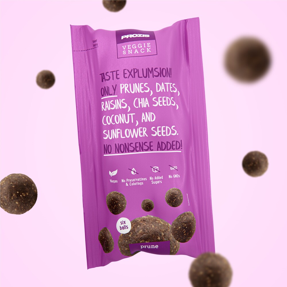 6 x Raw Veggie Snack Balls - Prune