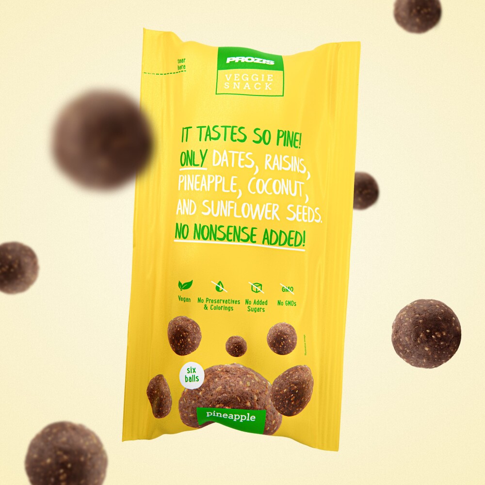 6 x Raw Veggie Snack Balls - Pineapple