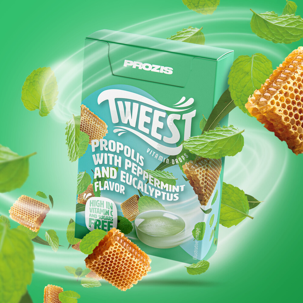 Tweest Vitamin Drops - Propolis with Peppermint and Eucalyptus Flavor 50 g