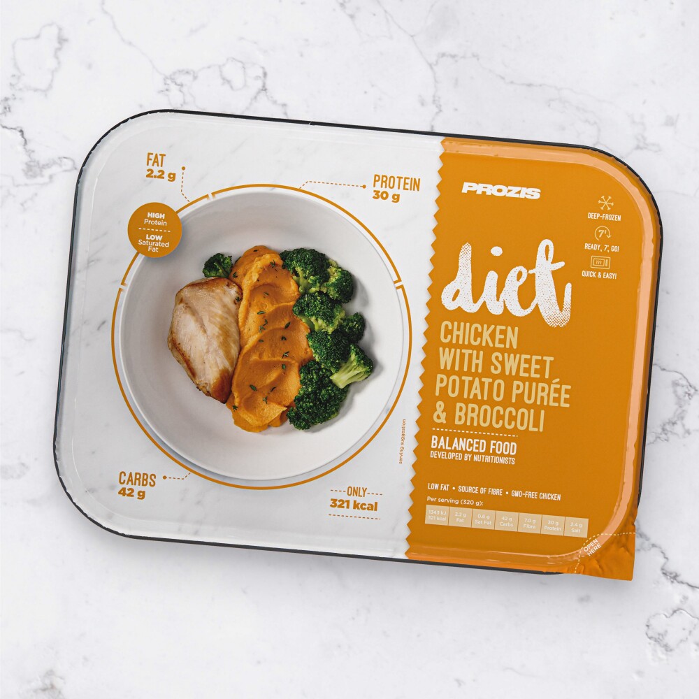 Frango com Batata-Doce e Brócolos Diet