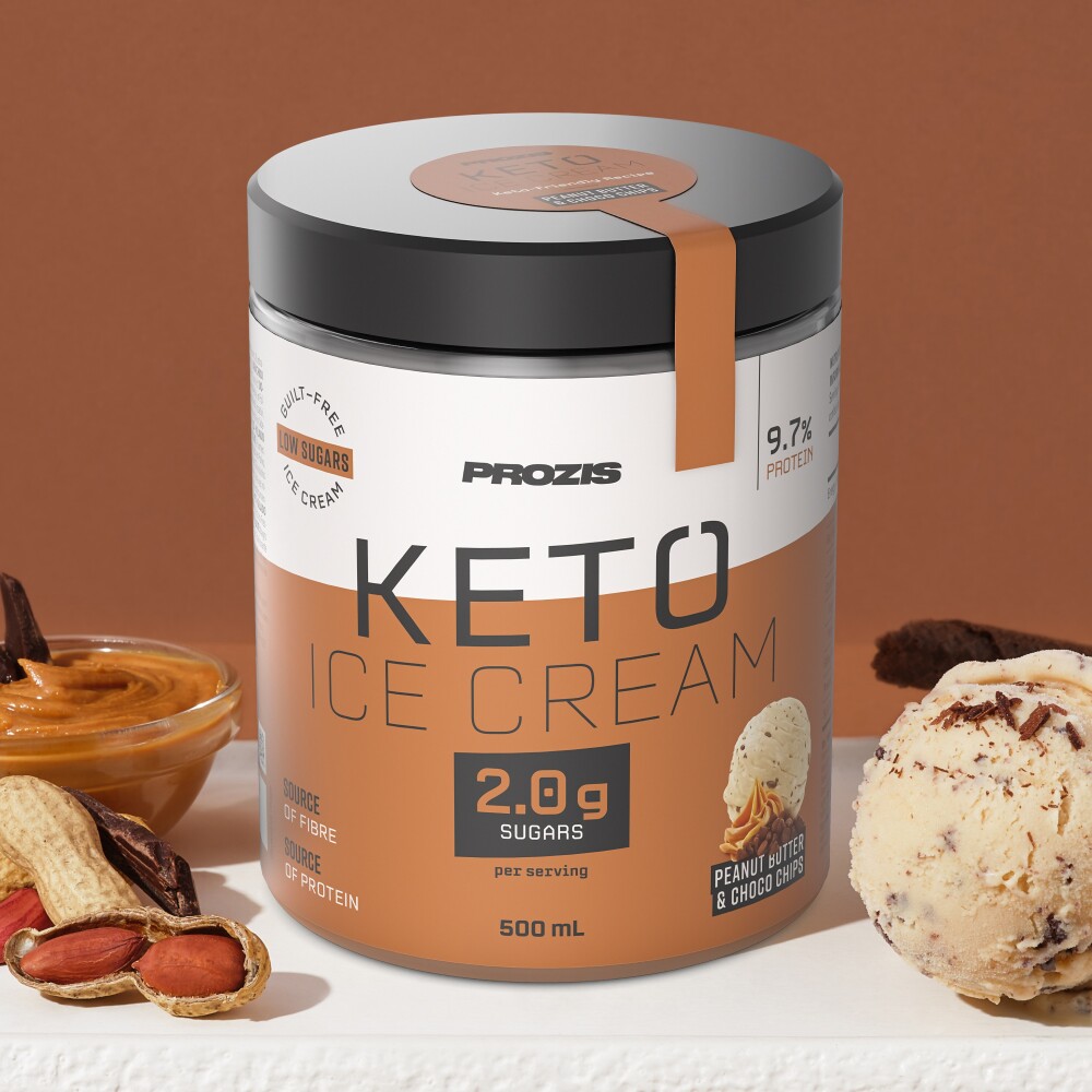 Gelado Keto - Manteiga de Amendoim e Pepitas de Chocolate 500 mL