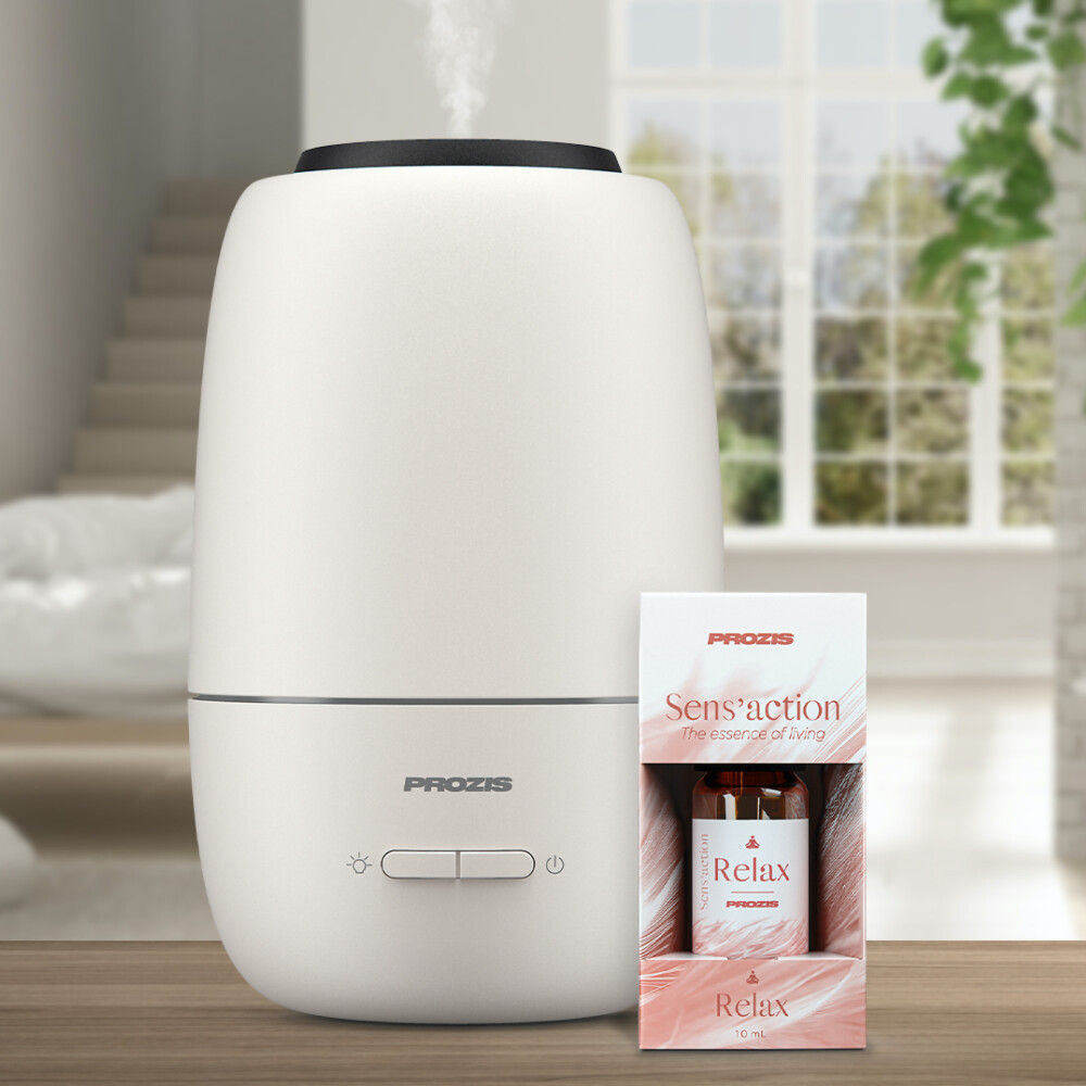 Humidificateur et Diffuseur d'Arômes Essence + Sens'action - Huile Essentielle Relax