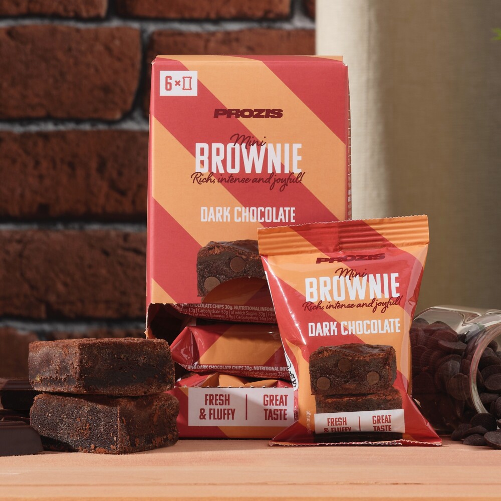 6 x Mini Brownie - Dunkle Schokoladenstückchen