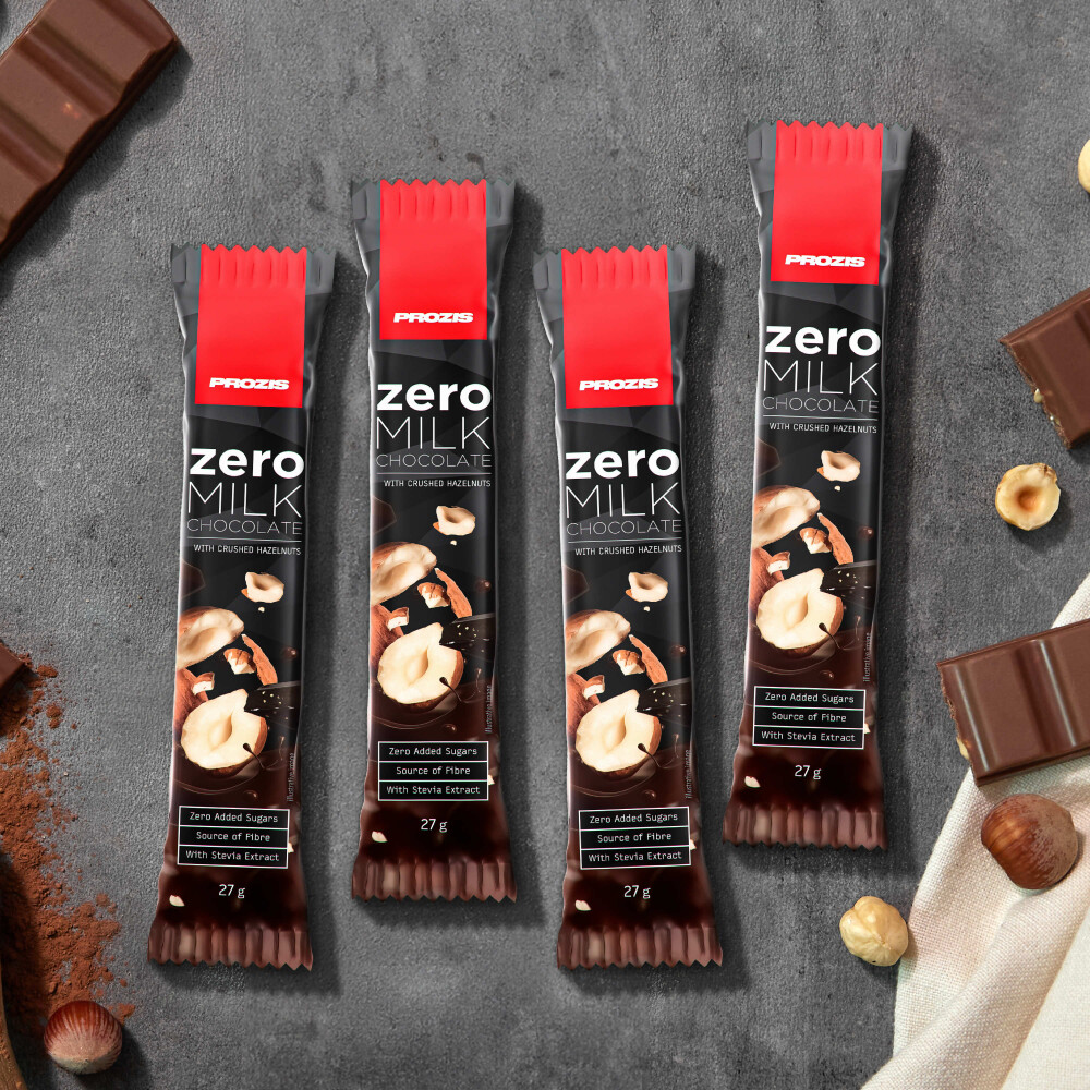 4 x Zero Milk Chocolate with Hazelnuts 27 g