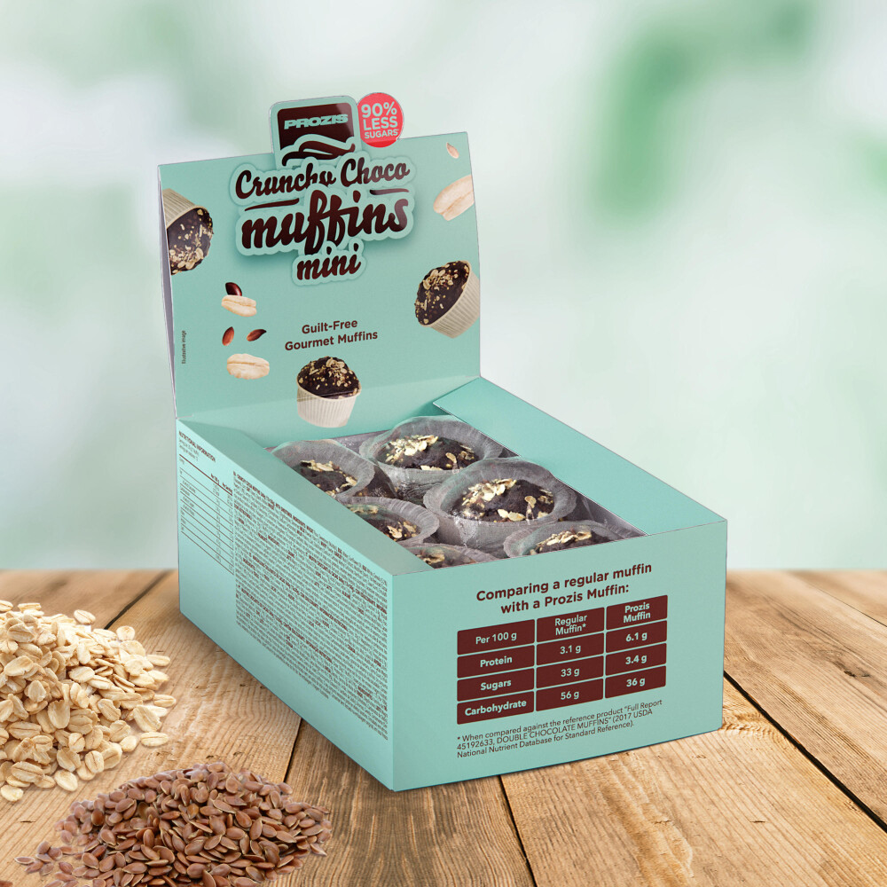 12 x Mini Muffin Croustillant au Cacao à Faible Teneur en Sucres 30 g