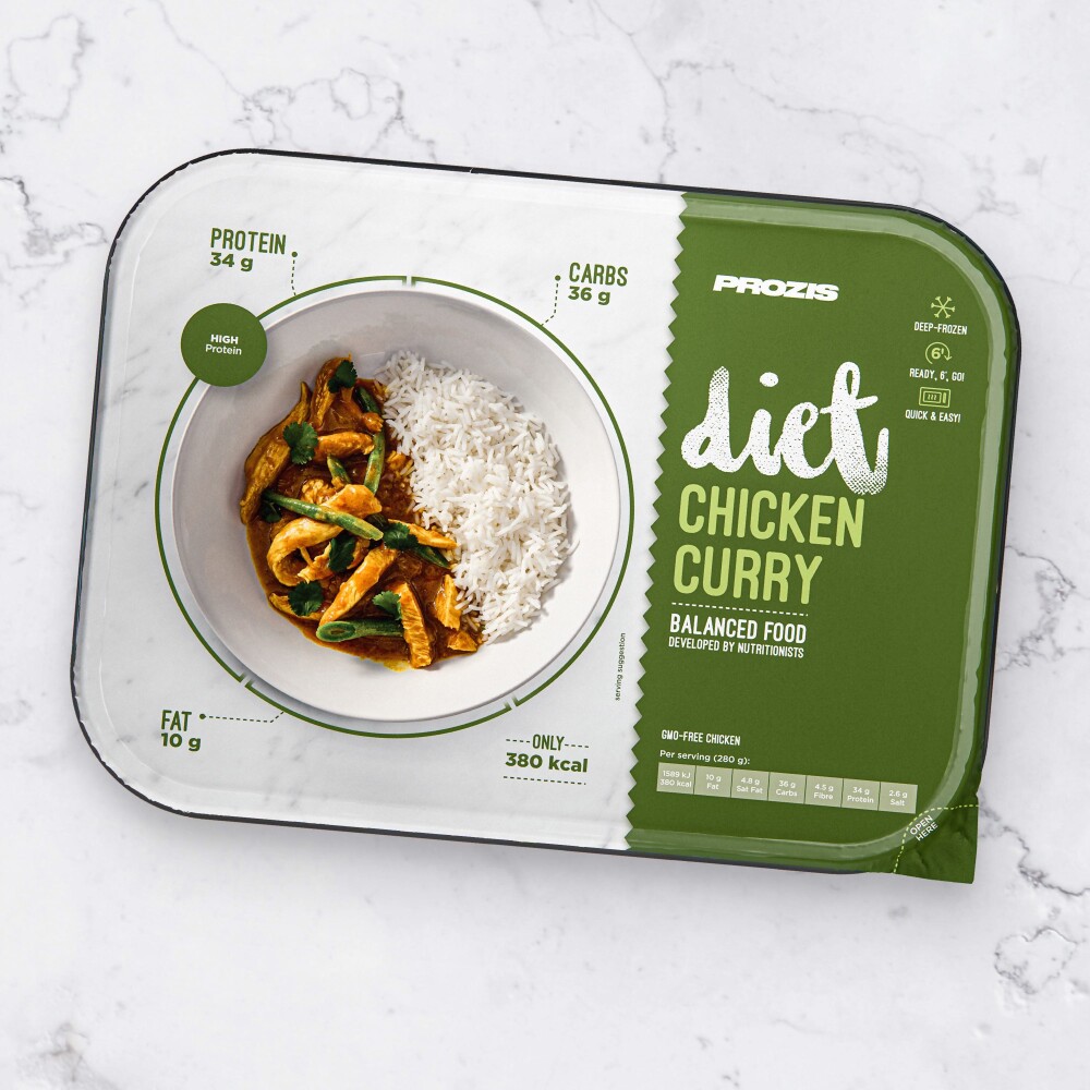 Pollo al curri dietético