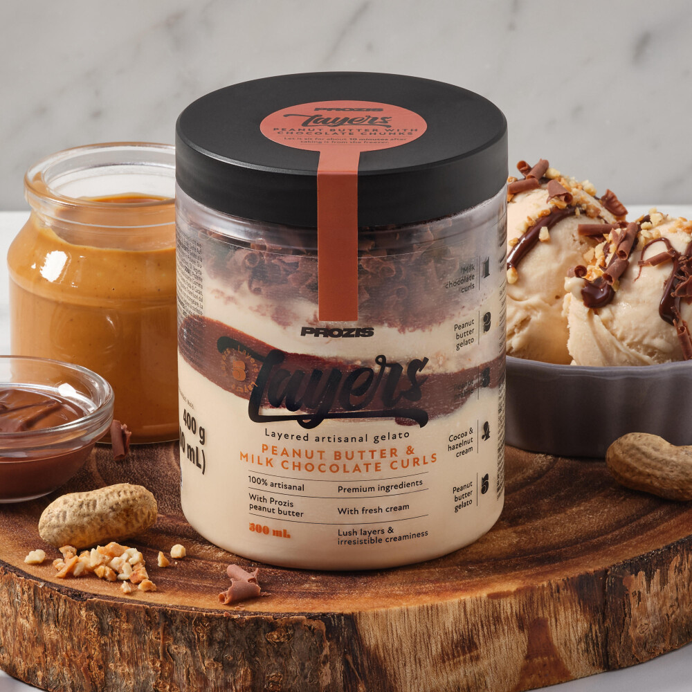Layers Gelato - Beurre de Cacahouète avec Morceaux de Chocolat 500 ml