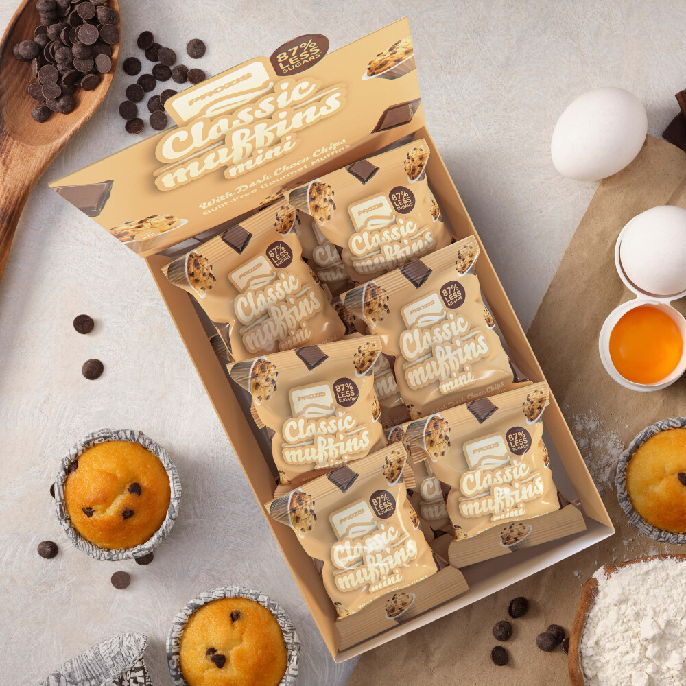 Mini-Muffins mit niedrigem Zuckergehalt (12 Stk.) – Dunkle Schokoladenstückchen