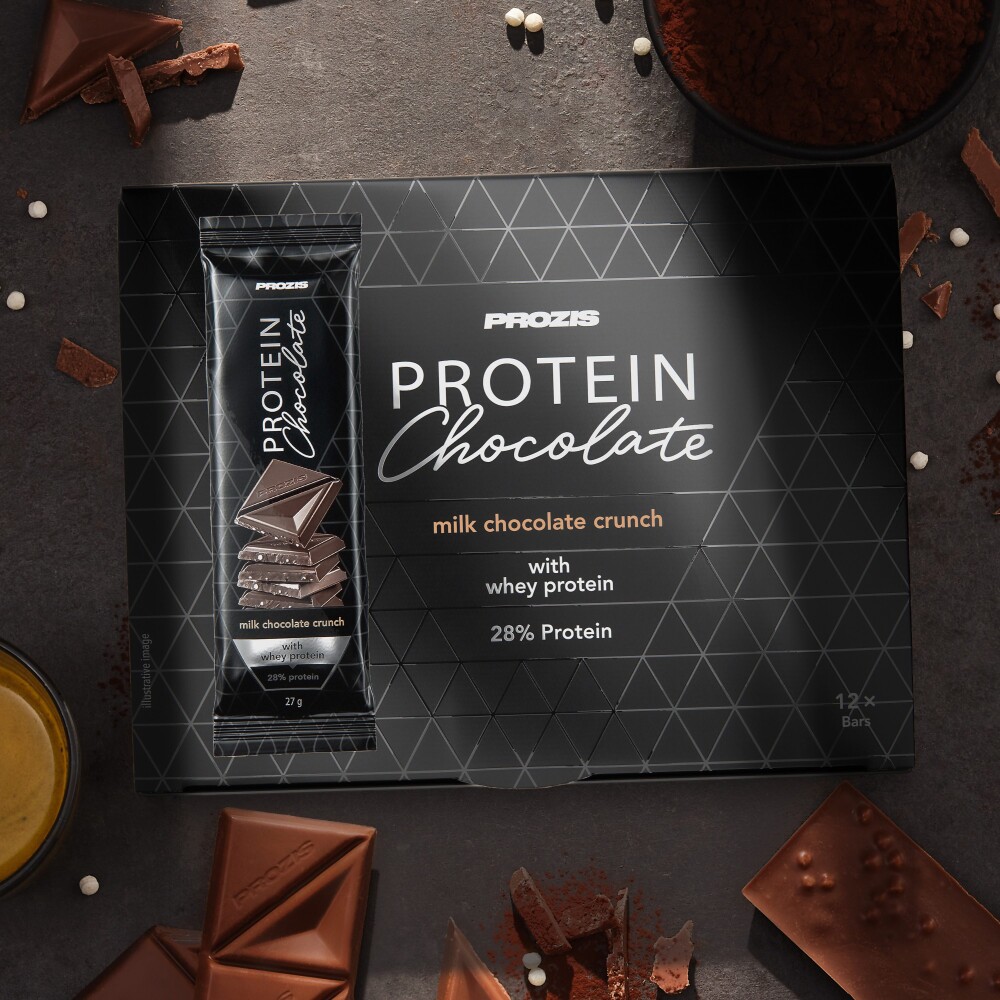 Chocolat au Lait Protéiné au Lactosérum - Croustillant - 12 barres