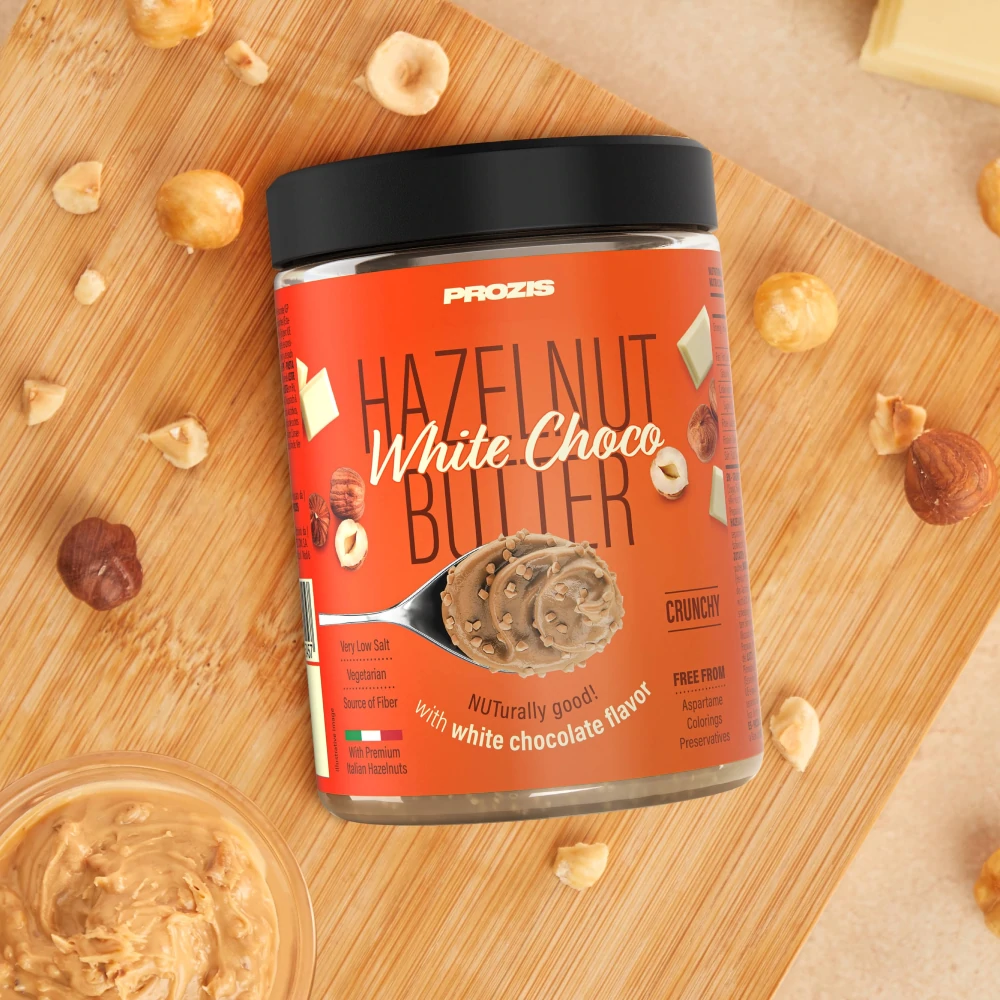 Pâte à Tartiner aux Noisettes et Chocolat Blanc - Croquante 250 g (1)