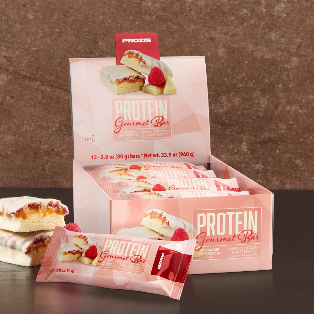 Protein Gourmet Bar 12 ct White Chocolate & Raspberries (1)