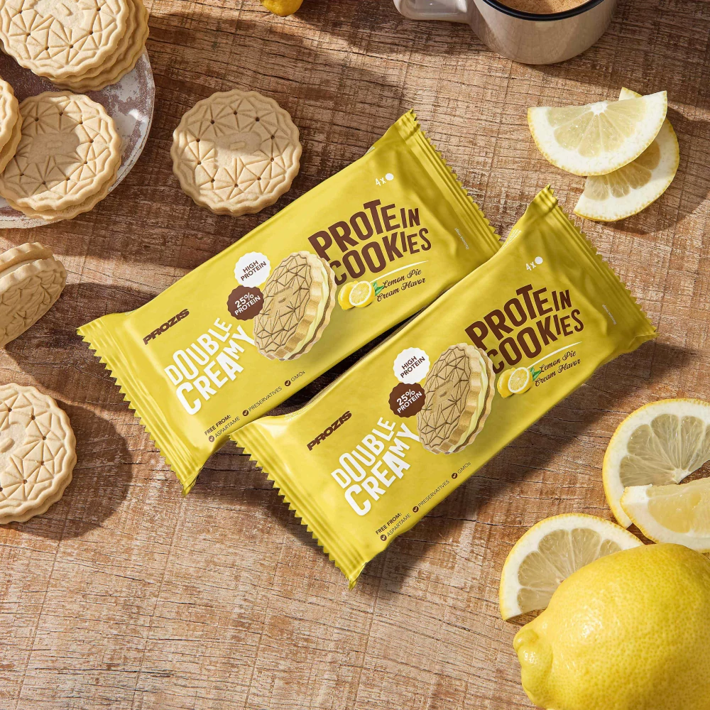 Double Creamy Protein Cookies (2 packs of 4) - Lemon Pie Cream