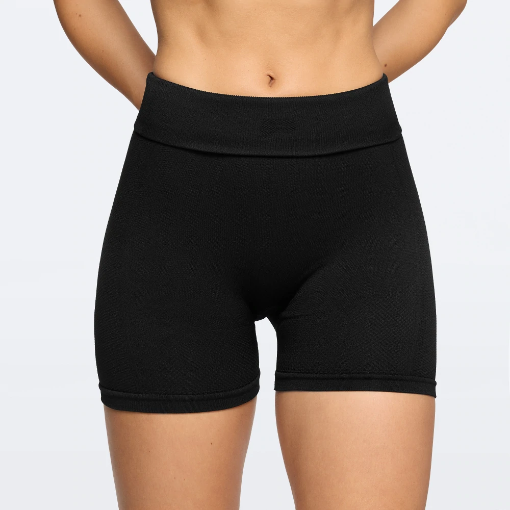 Peach Perfect Mittellange Shorts mit hoher Taille (1)